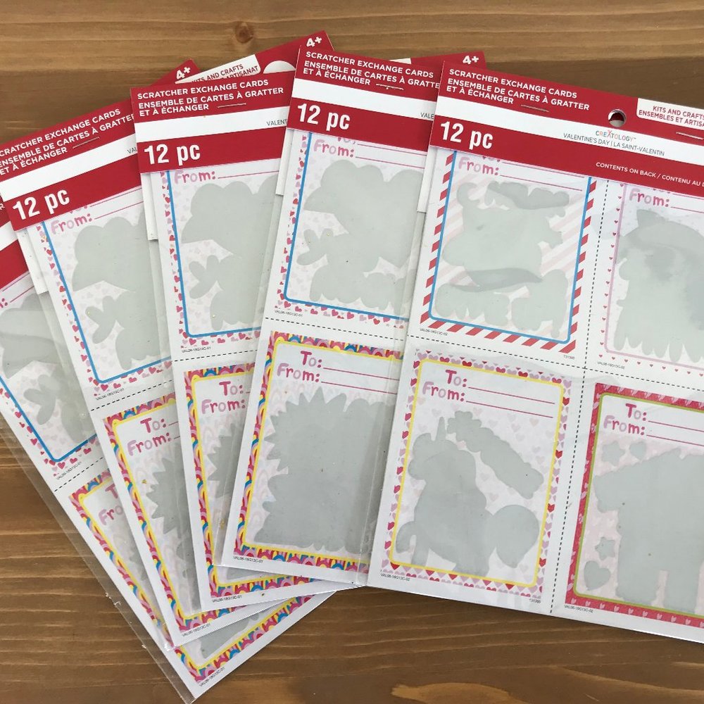 5 packs Creatology Valentine's Day Scratcher Exchange Cards